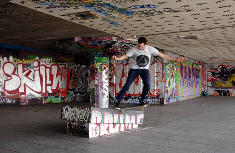 Skateboarder at the South Bank Undercroft