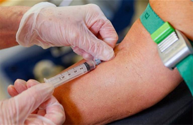 Blood sample being taken from arm