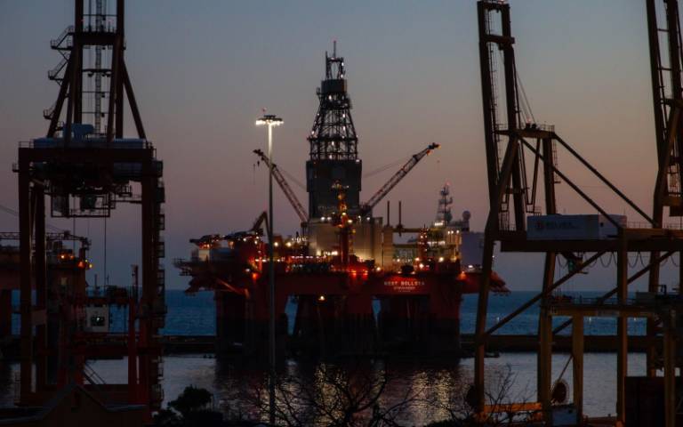 Oil rig at sea