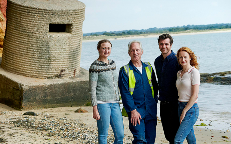 Image: CITIZAN Project Members taking part in the 2018 series of ‘Britain at Low Tide’ exploring coastal and intertidal archaeology. Tori Herridge (presenter) with CITIZAN contributors Oliver Hutchinson and Gustav Milne and archaeologist Charlotte Mecklen