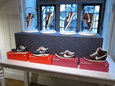 Nike x Liberty Pixel Pack Trainer Collection, featuring the Virtual Light Liberty Print by Tim Head, installed at Liberty London 2013