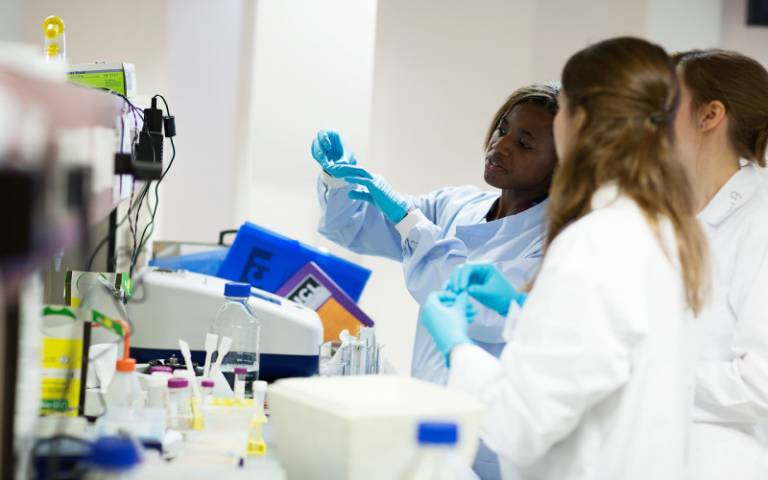 Image shows students working in laboratory