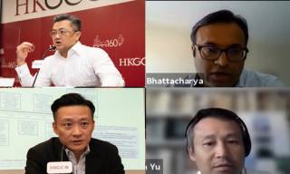 4 men pictured, the zoom event speakers of a recent Hong Kong Chamber of Commerce event.