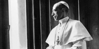 black and white photo of the pope