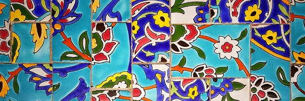 colourful tiles in Iran