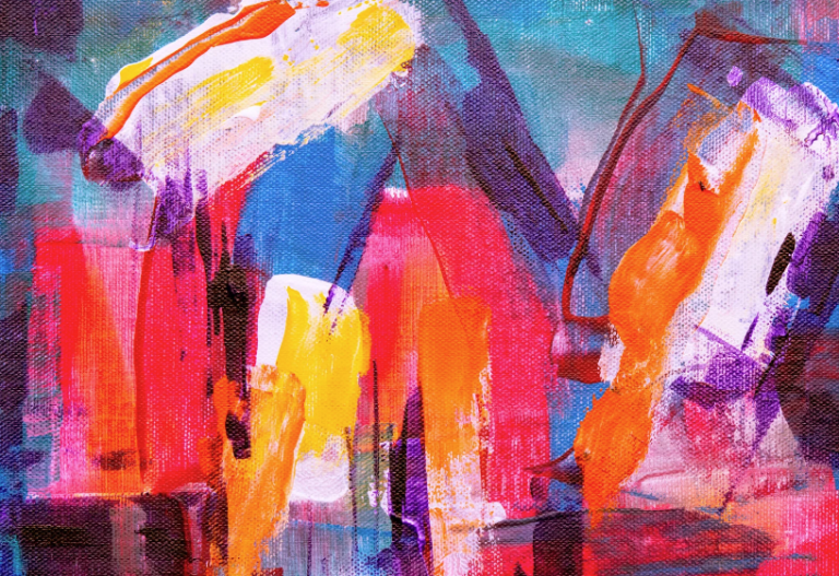 playful, colourful lines, abstract oil painting