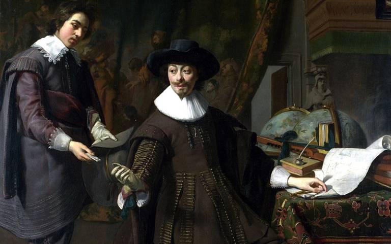 Portrait of Constantijn Huygens and his clerk, 1627, Thomas de Keyser. National Gallery