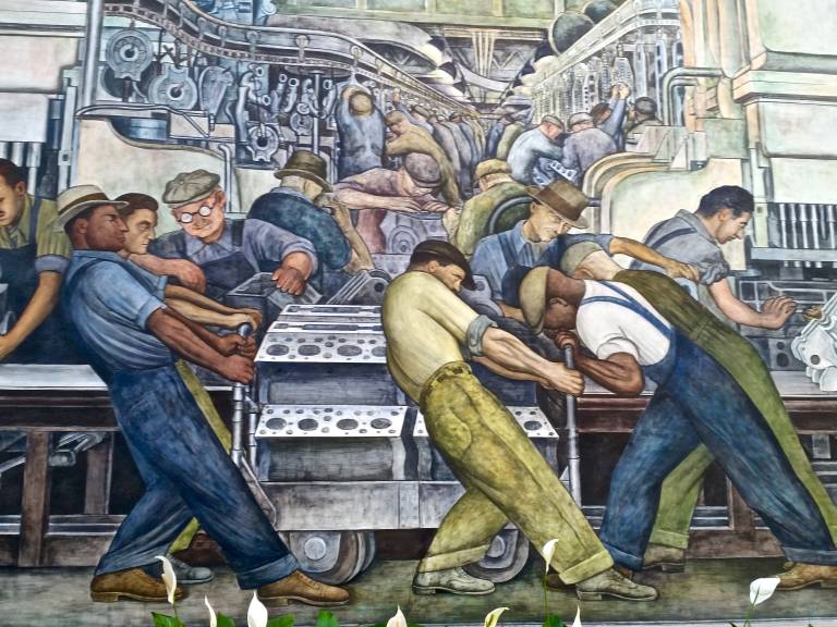 Detail, Detroit Industry Murals by Diego Rivera, at the DIA