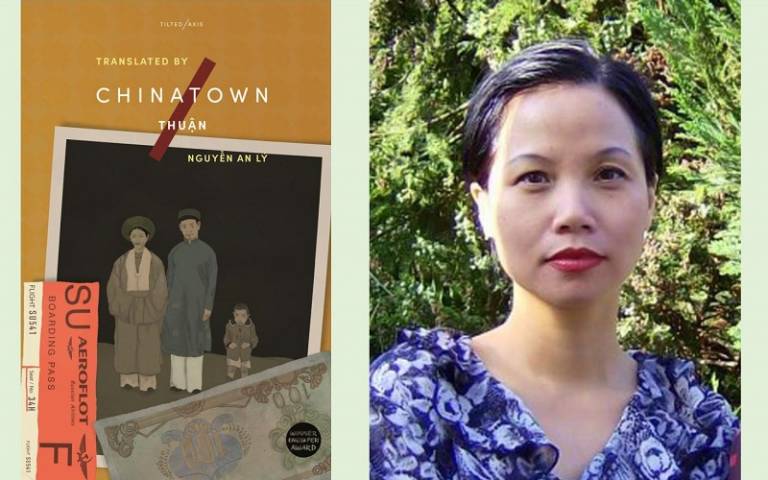 Chinatown book cover and portrait photo of Thuan