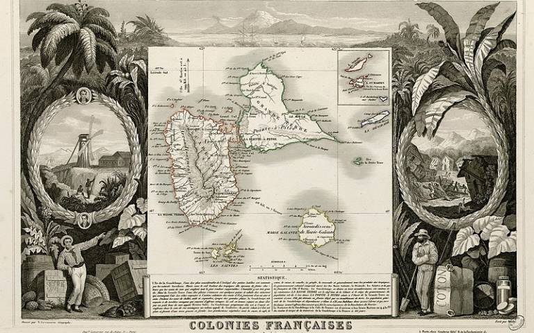 map of the Colonies françaises, via Wikimedia