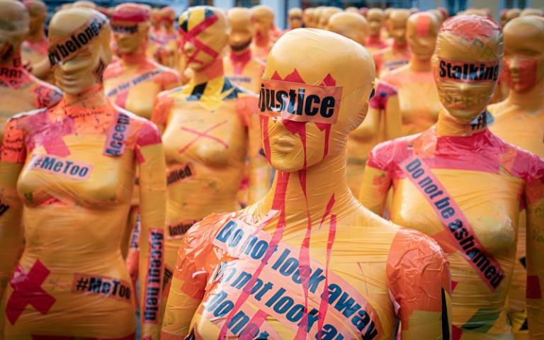 mannequins in display for (In)Justice - November 25 is the international day against domestic violence
