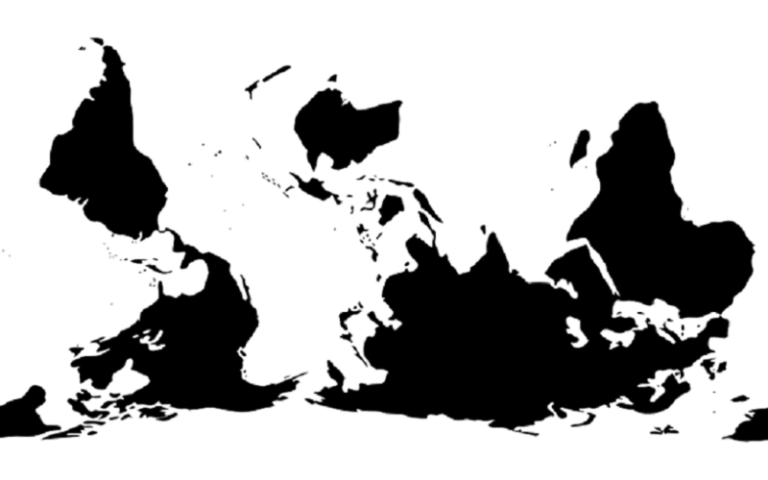 World map flipped