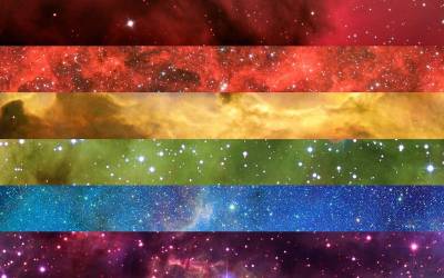 LGBT Pride flag with sparkly stars
