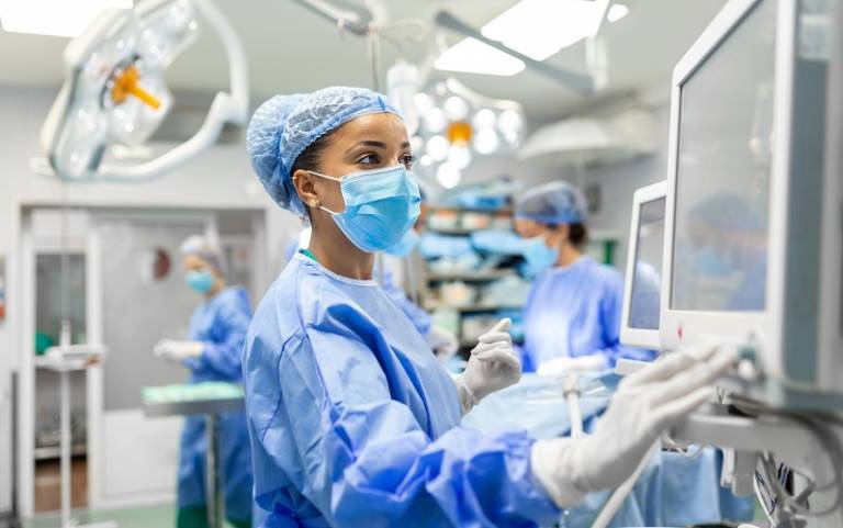 Female surgeon in operating theatre