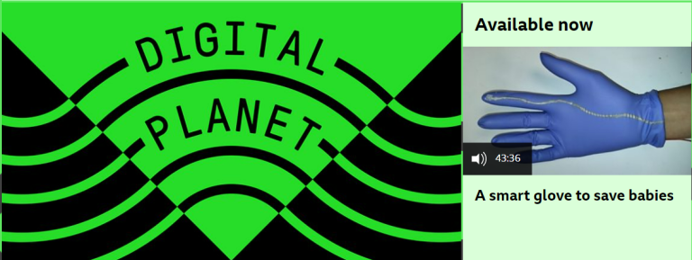 BBC Digital Planet logo and glove