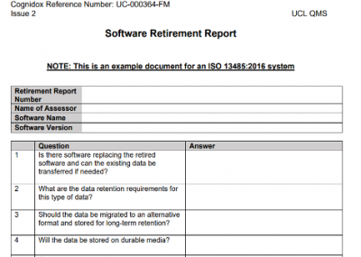 screenshot of a software requirement report