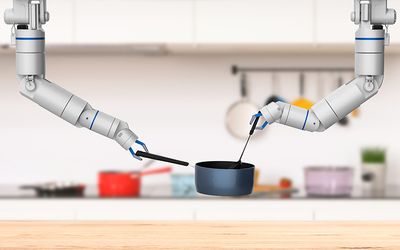 Chef robot cooking. Image by phonlamaiphoto / Adobe Stock