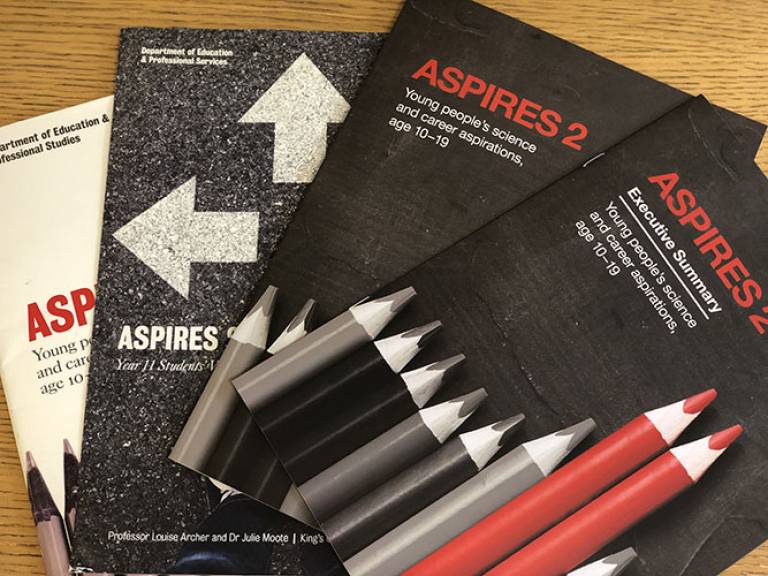 ASPIRES project reports. Image: Julie Moote for UCL Institute of Education