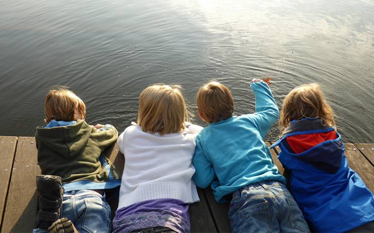 children at waterside