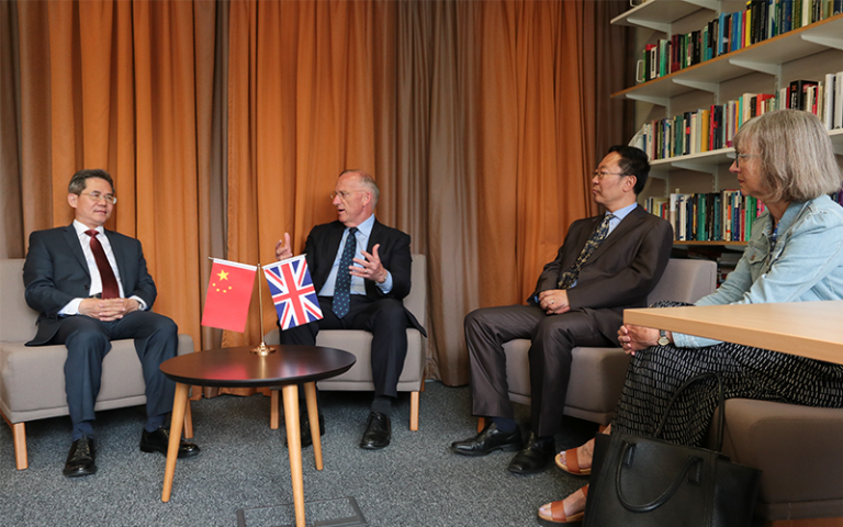 Left to right: HE Mr Zheng Zeguang, Dr Michael Spence, Professor Li Wei, Katherine Carruthers