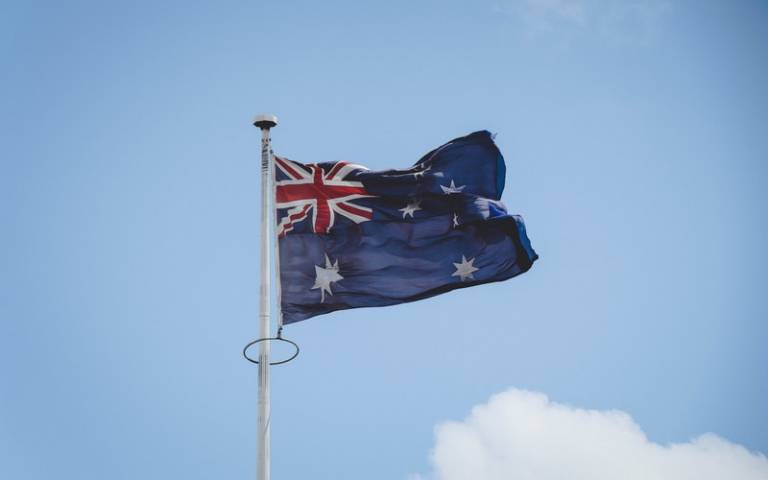 Australian flag. Image: Hugo Heimendinger via Pexels