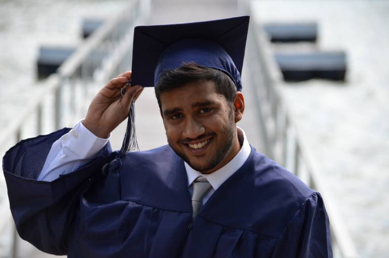 Middle Eastern student graduating