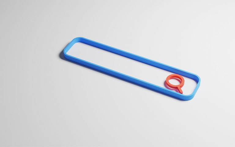 3D model of a search engine search bar