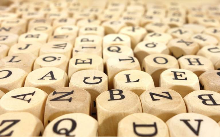 Wooden alphabet dice