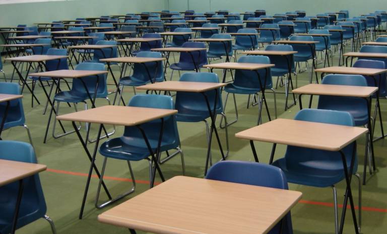 Exam hall tables and chairs