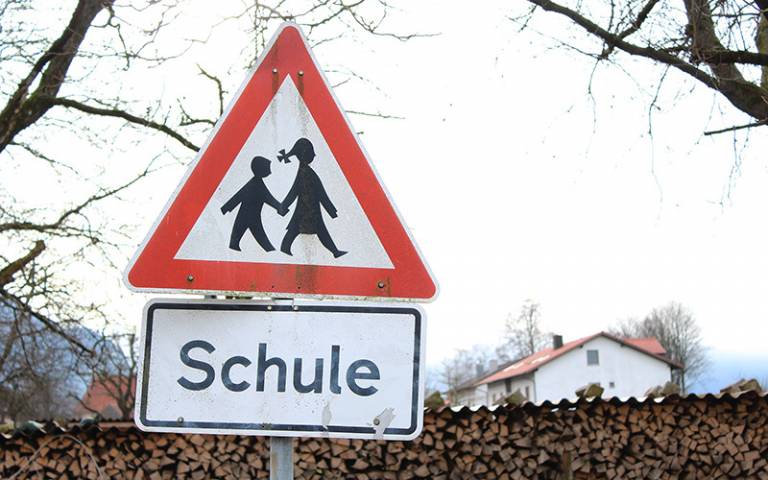 School road sign in Germany