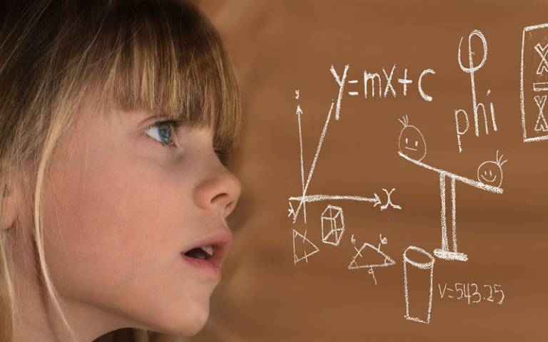 Girl and Mathematics Equations