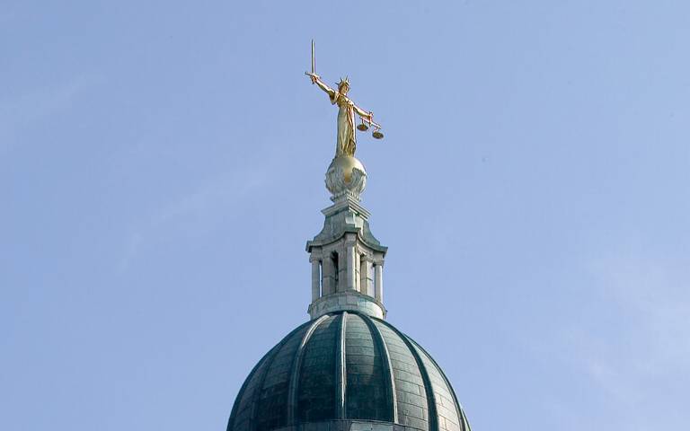 Dome of the Central Criminal Court, London, topped by a statue of the Lady of Justice