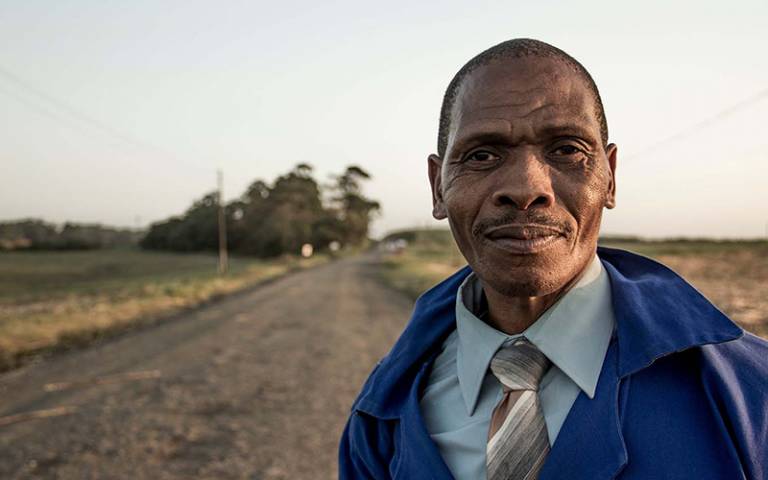 Suited man in rural South Africa
