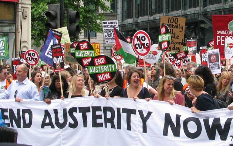 Start of anti-austerity demonstration organised by the People's Assembly Against Austerity. By Peter Damian via Wikipedia (CC BY-SA 3.0)