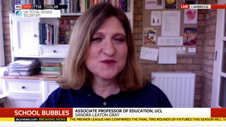 Screengrab of Dr Sandra Leaton Gray on Sky News
