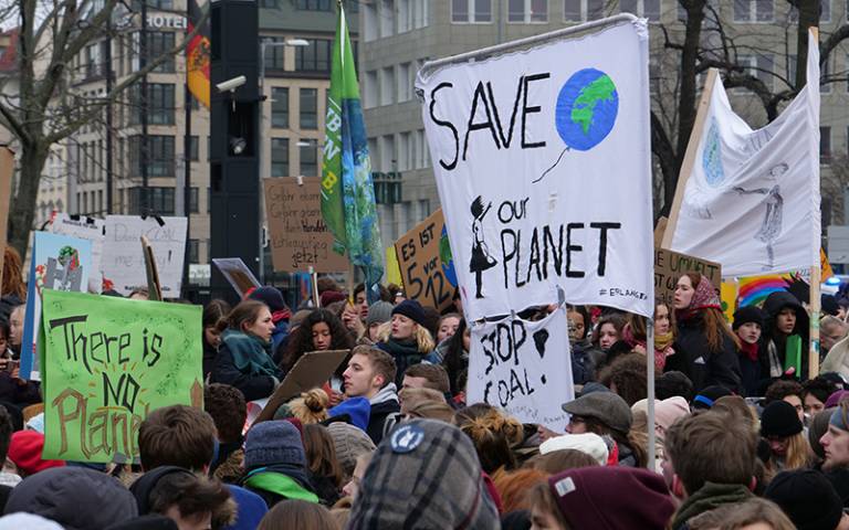 Student climate change protest in Berlin. Photo: Leonhard Lenz