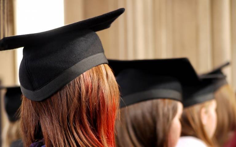 Group of students wearing mortarboards