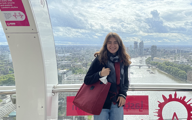 Sude on the London Eye. Credit: Sude Isil.