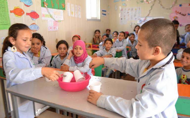 Syrian refugees in school. Image: Brian Lally / Multi Aid Programs