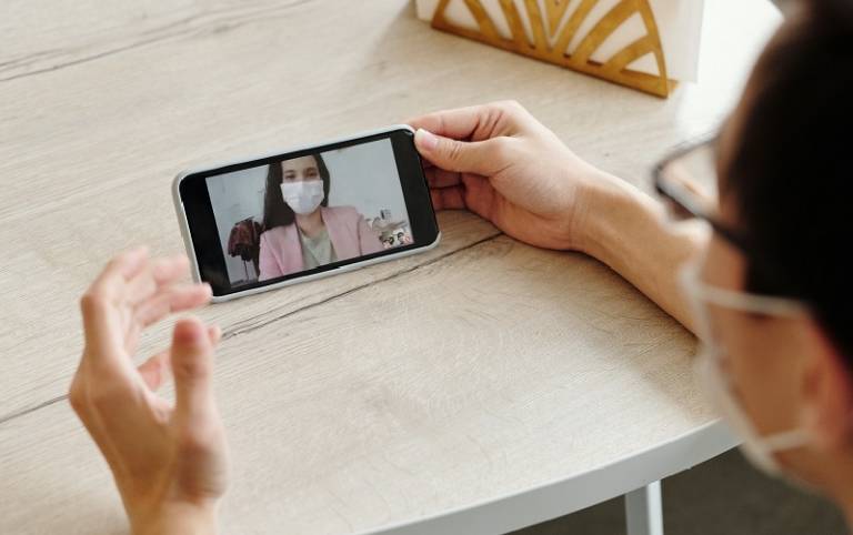 Video call being made from a phone