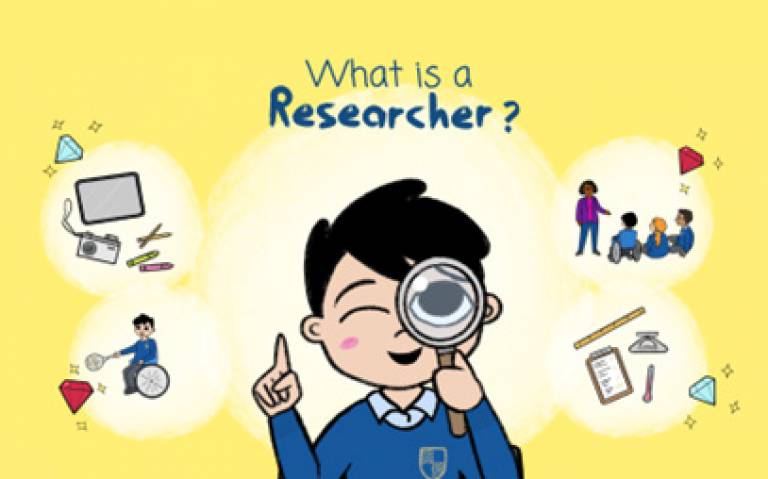 What is a Researcher? Image by The CYRA Service / Illustrations by Holly Smith as part of the 'What is a Researcher?’ project