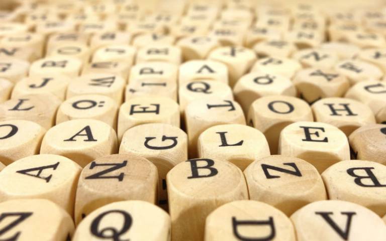 Wooden alphabet dice