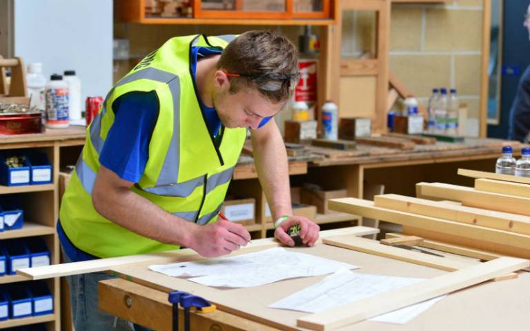 Man working in a carpentry workshop