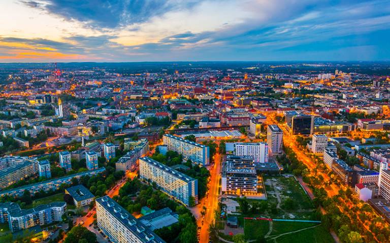 An aerial view of Wroclaw, Poland. (Photo: dudlajzov / Adobe Stock)