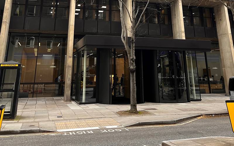 Street view of 20 Bedford Way IOE entrance as of March 2023. Credit: IOE.