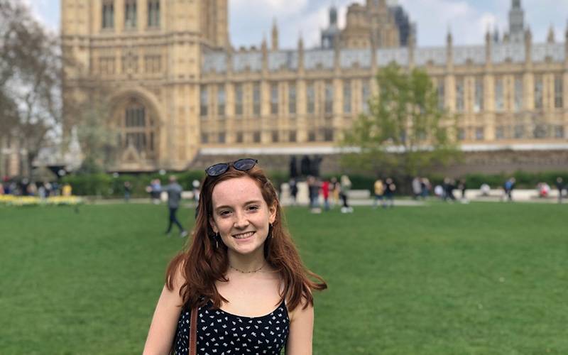 Picture of Lily Wielar outside House of Commons. Lily Wielar/IOE.