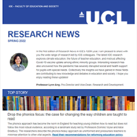 Preview of the top of the Research News Spring 2022 email