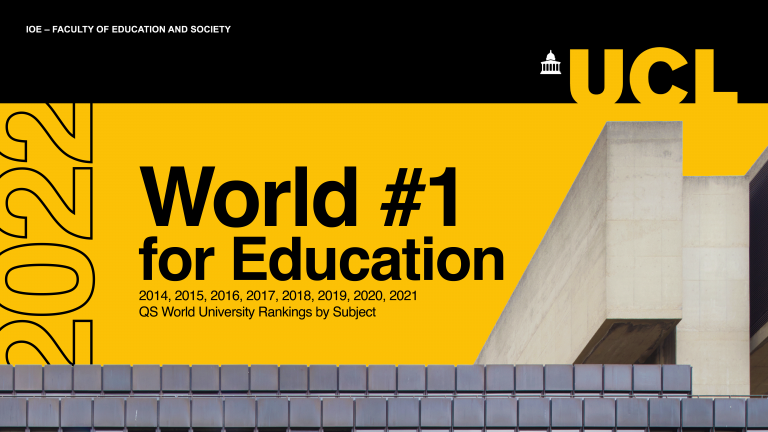 UCL World Number 1 for Education Banner