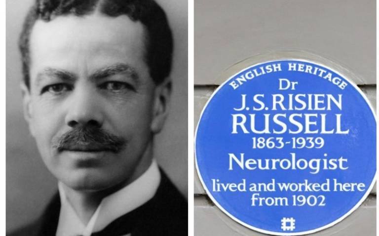Risien Russell portrait and blue plaque