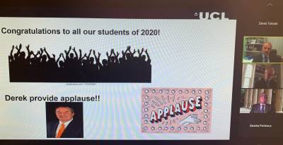 student applause slide